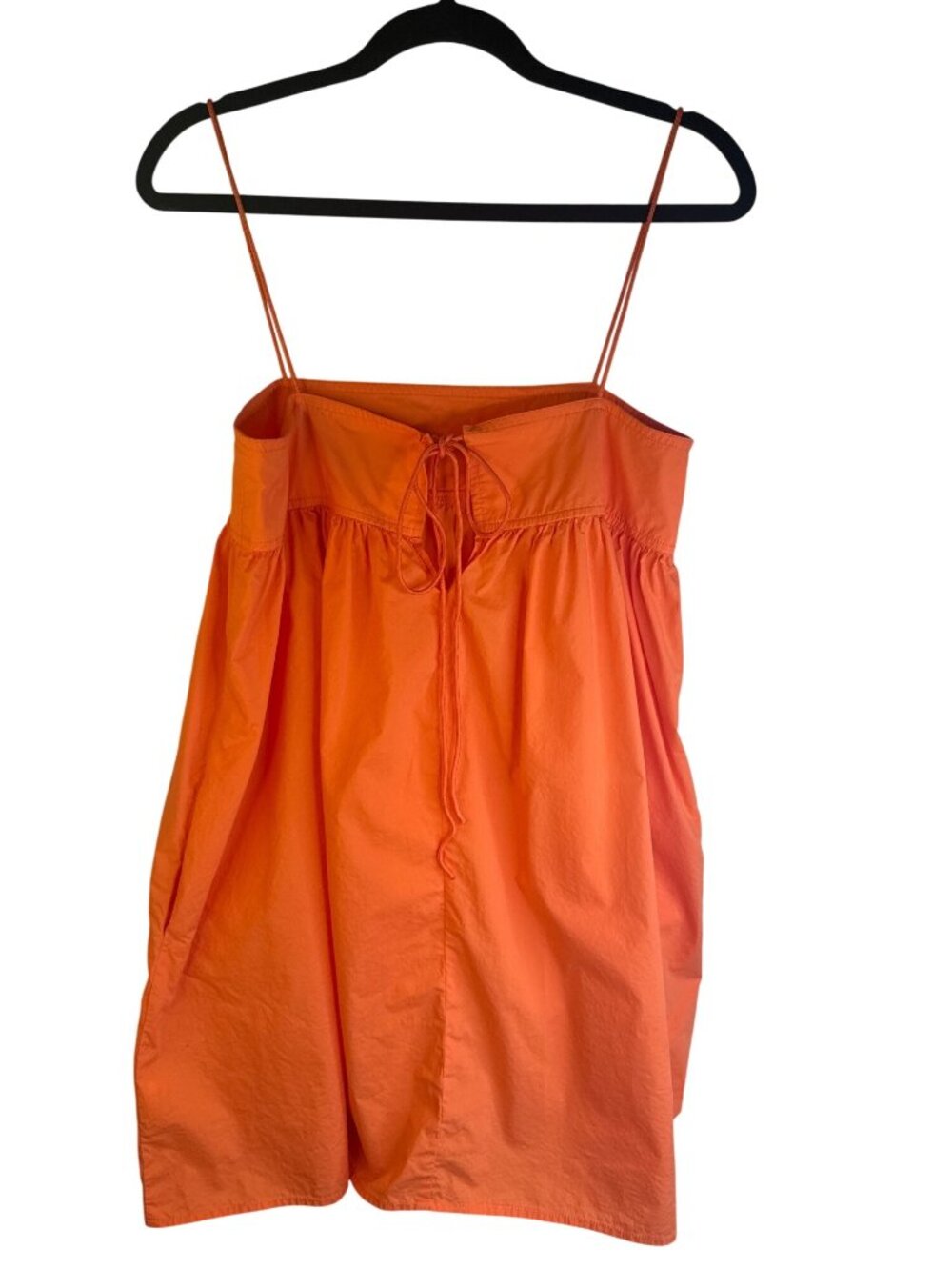 SNDYS Orange Cotton Sundress S Spaghetti Straps & Tie Front - Picture 3 of 12